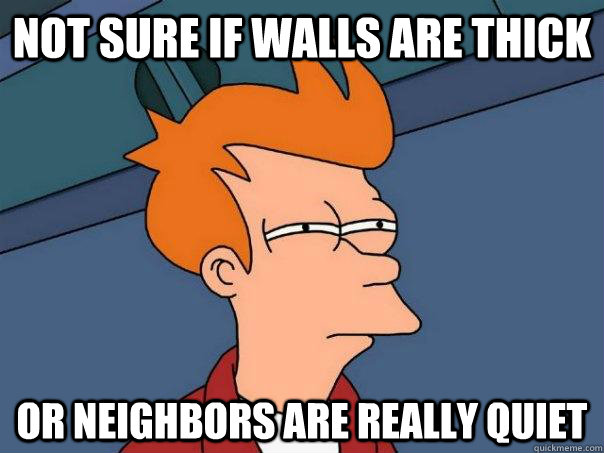 Not sure if walls are thick Or neighbors are really quiet - Not sure if walls are thick Or neighbors are really quiet  Futurama Fry