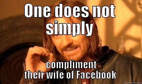 ONE DOES NOT SIMPLY  COMPLIMENT THEIR WIFE OF FACEBOOK Boromir