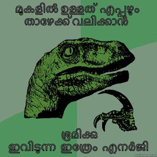 മുകളിൽ ഉള്ളത്  എപ്പഴും താഴേക്ക് വലിക്കാൻ    ഭൂമിക്കു  ഇവിടുന്ന  ഇത്രേം  എനർജി Philosoraptor