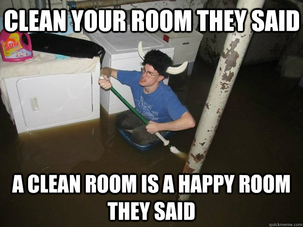 Clean your room they said A clean room is a happy room they said - Clean your room they said A clean room is a happy room they said  Do the laundry they said