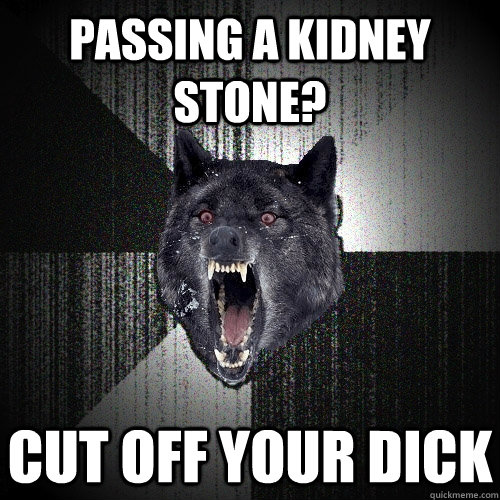 PASSING A KIDNEY STONE? CUT OFF YOUR DICK  Insanity Wolf