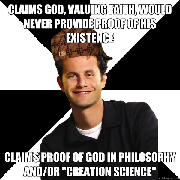 Claims God, valuing faith, would never provide proof of his existence Claims proof of God in philosophy and/or 