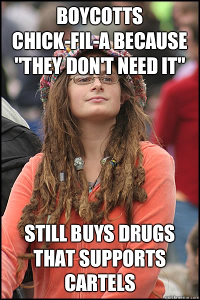 Boycotts Chick-fil-A because 