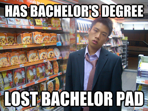 has bachelor's degree lost bachelor pad  Disenchanted Young Professional