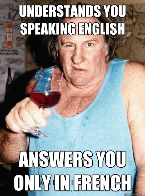 understands you speaking english answers you only in french - understands you speaking english answers you only in french  Ordinary French Man