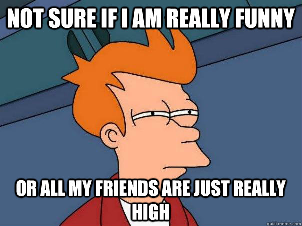 Not sure if I am really funny or all my friends are just really high  Futurama Fry