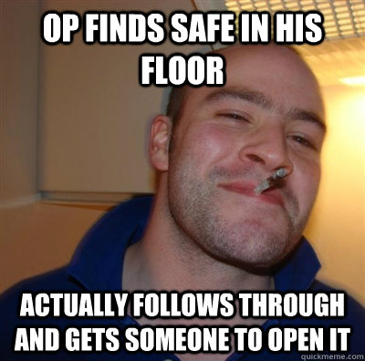 OP finds safe in his floor actually follows through and gets someone to open it  GGG plays SC