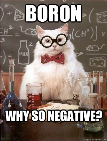 BORON WHY SO NEGATIVE?  Chemistry Cat