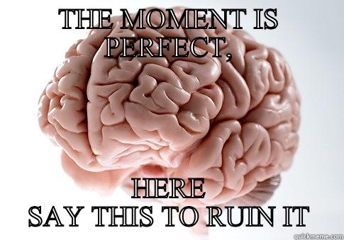 THE MOMENT IS PERFECT, HERE SAY THIS TO RUIN IT Scumbag Brain
