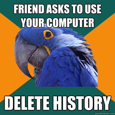 friend asks to use your computer delete history  Paranoid Parrot