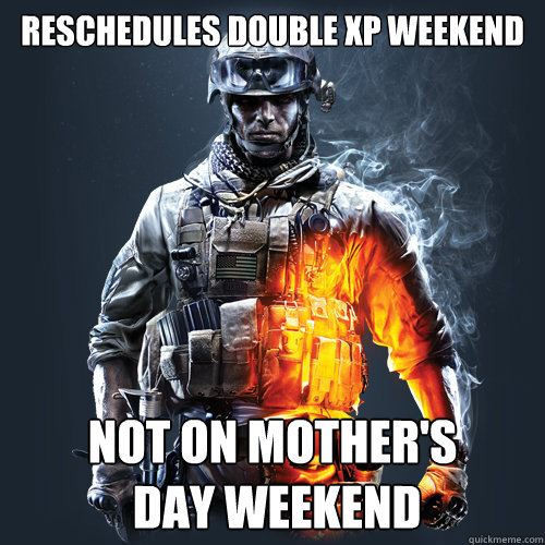 reschedules double xp weekend not on mother's
 day weekend  