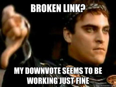 Broken link? my downvote seems to be working just fine  