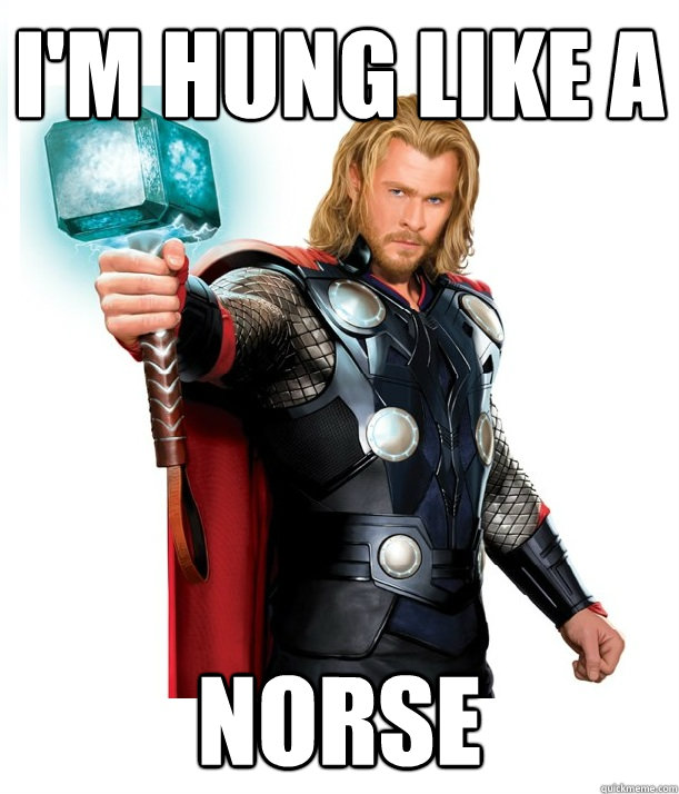 i'm hung like a  norse  Advice Thor