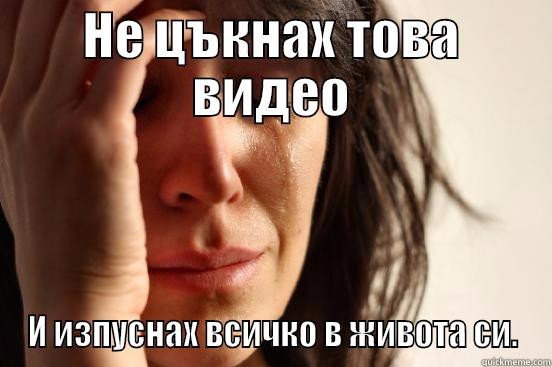 НЕ ЦЪКНАХ ТОВА ВИДЕО И ИЗПУСНАХ ВСИЧКО В ЖИВОТА СИ. First World Problems