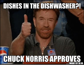 Dishes in the Dishwasher?! Chuck Norris Approves made by rj M.  