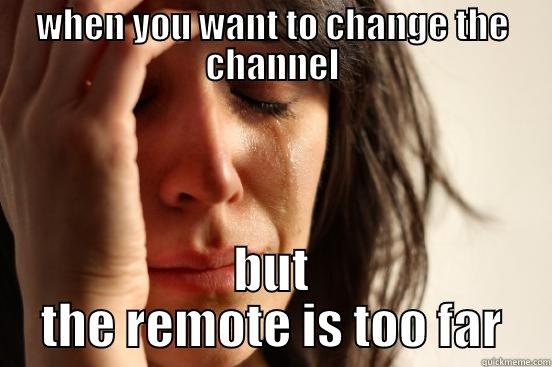 WHEN YOU WANT TO CHANGE THE CHANNEL BUT THE REMOTE IS TOO FAR First World Problems