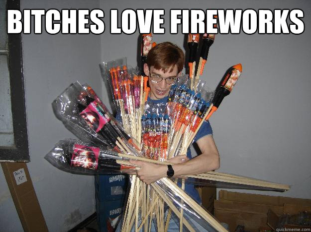 BITCHES LOVE FIREWORKS   Crazy Fireworks Nerd