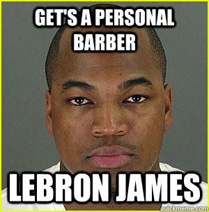 get's a Personal barber Lebron james - get's a Personal barber Lebron james  Bad hairline