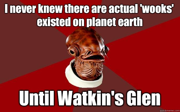 I never knew there are actual 'wooks' existed on planet earth  Until Watkin's Glen  Admiral Ackbar Relationship Expert