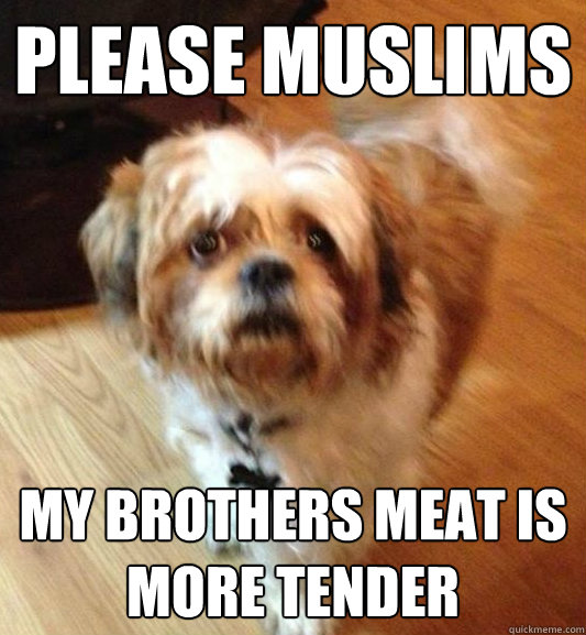 please muslims my brothers meat is more tender  