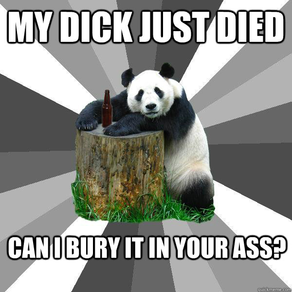 MY DICK JUST DIED CAN I BURY IT IN YOUR ASS?  Pickup-Line Panda