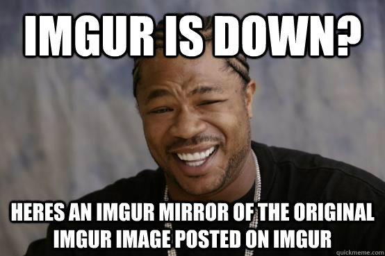 IMGUR is down? Heres an imgur mirror of the original imgur image posted on imgur  YO DAWG