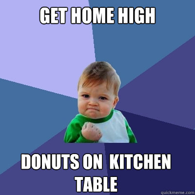 Get home high Donuts on  kitchen table  Success Kid