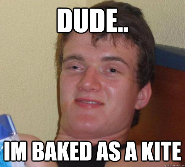 Dude.. Im baked as a kite  10 Guy