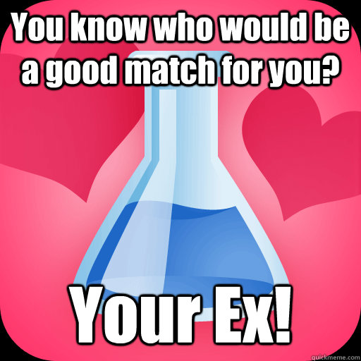 You know who would be a good match for you? Your Ex!  