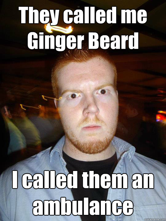 They called me Ginger Beard I called them an ambulance   