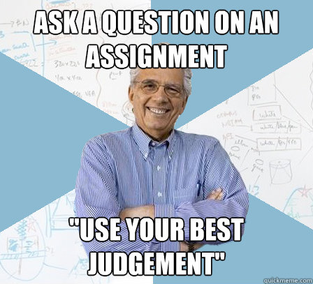 ask a question on an assignment 