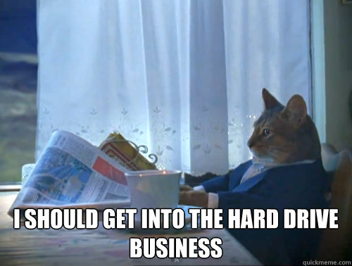  I should get into the hard drive business  The One Percent Cat