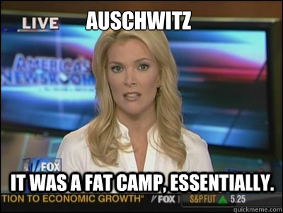 Auschwitz It was a fat camp, essentially.  Megyn Kelly