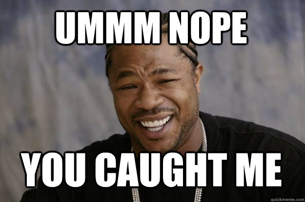 ummm nope you caught me - ummm nope you caught me  Xzibit meme