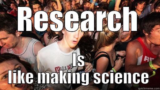 RESEARCH IS LIKE MAKING SCIENCE Sudden Clarity Clarence
