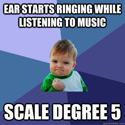 ear starts ringing while listening to music scale degree 5  Success Kid