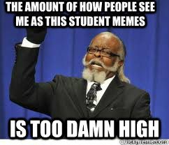The amount of how people see me as this student memes is too damn high  to damn high