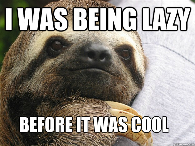 I was being Lazy Before it was cool  Hipster Sloth