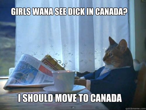 GIRLS WANA SEE DICK IN CANADA? I SHOULD MOVE TO CANADA  The One Percent Cat