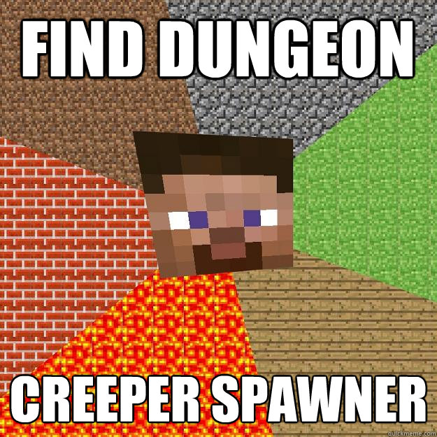 find dungeon creeper spawner  Minecraft