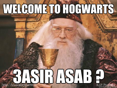 Welcome to Hogwarts 3asir Asab ?  Drew Dumbledore