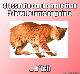 classmate can do more than 5 fouette turns en pointe ... b*tch   Ballerina Bobcat