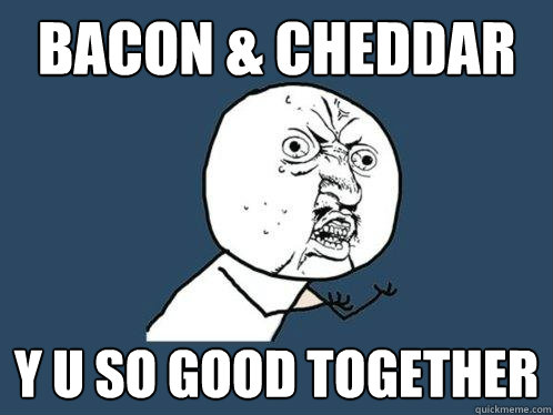 Bacon & Cheddar y u so good together  Y U No