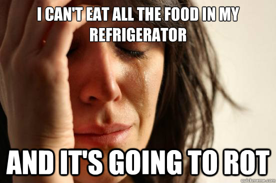 I can't eat all the food in my refrigerator and it's going to rot  First World Problems