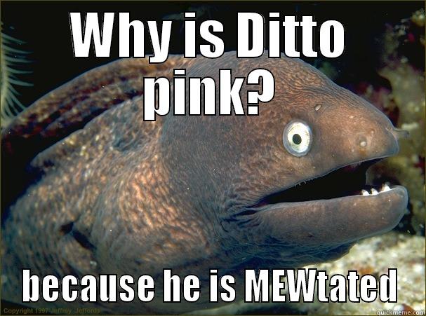 WHY IS DITTO PINK? BECAUSE HE IS MEWTATED Bad Joke Eel