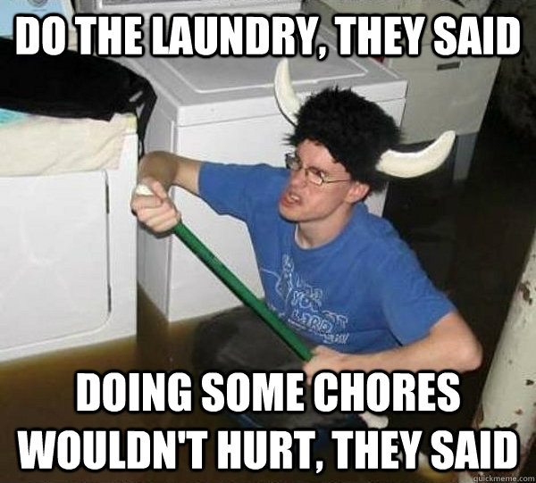 Do the laundry, they said Doing some chores wouldn't hurt, they said  They said