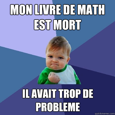 MON LIVRE DE MATH EST MORT IL AVAIT TROP DE PROBLEME     Success Kid