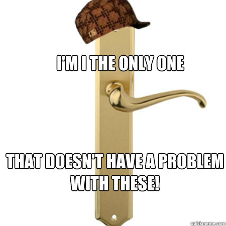 I'm I the only one that doesn't have a problem with these!  Scumbag Door handle