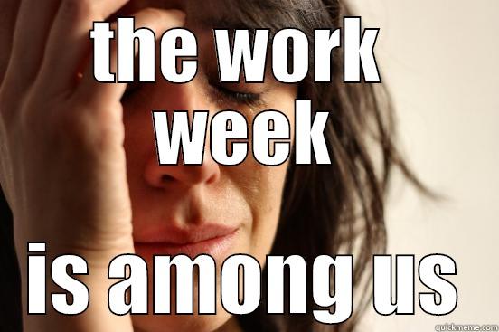 THE WORK  WEEK IS AMONG US First World Problems