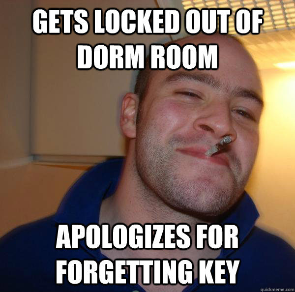 Gets locked out of dorm room apologizes for forgetting key - Gets locked out of dorm room apologizes for forgetting key  Misc